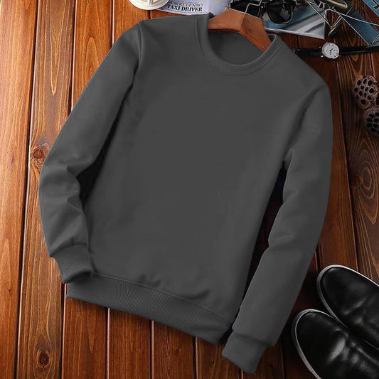 Cotton Solid Full Sleeves Regular Fit Mens Sweatshirt